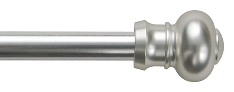 Kenney KN360/19 Cafe Rod, 7/16 in Dia, 28 to 48 in L, Metal, Satin Silver