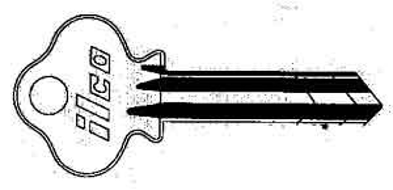 Ilco MR1 Key Blank, Brass, Nickel, For: Metal-Rousseau Mailbox