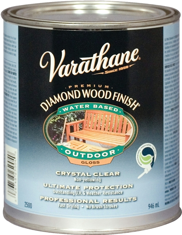 Varathane Y250041 Exterior Finish, Gloss, Clear, Liquid, 946 mL, Can
