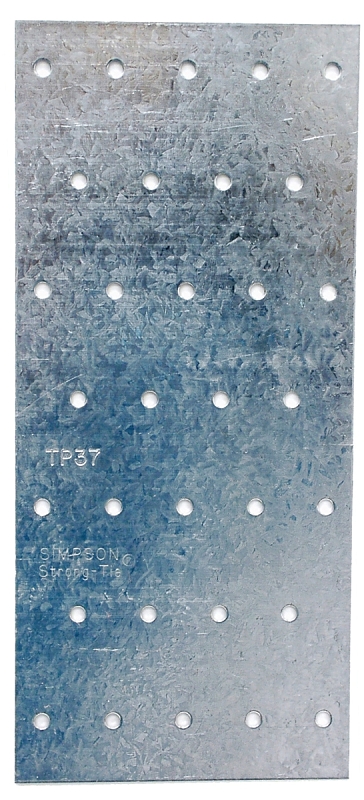 Simpson Strong-Tie TP Series TP37 Tie Plate, 7 in L, 3-1/8 in W, 0.035 in Thick, Steel, Galvanized