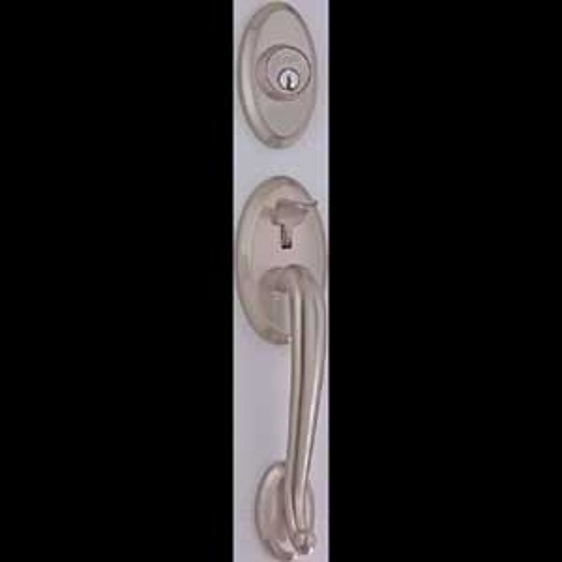 Taymor Professional Series 34-FV0557 Handleset, Keyed Different Key, Brass, Antique Nickel, 2-3/8 to 2-3/4 in Backset