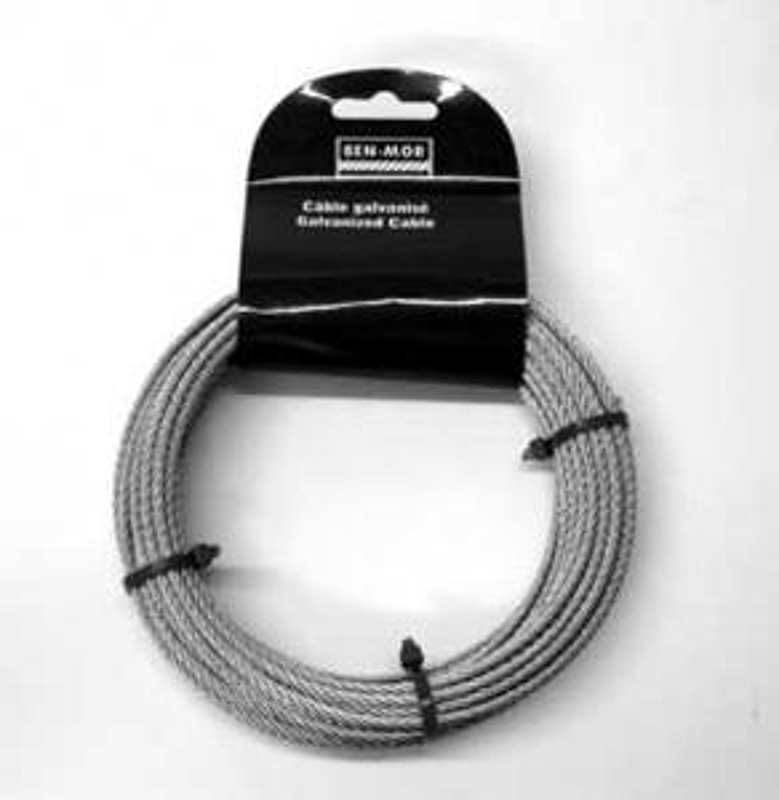 Ben-Mor 83033 Aircraft Cable, 920 lb Working Load Limit, 50 ft L, 3/32 in Dia, Carbon Steel