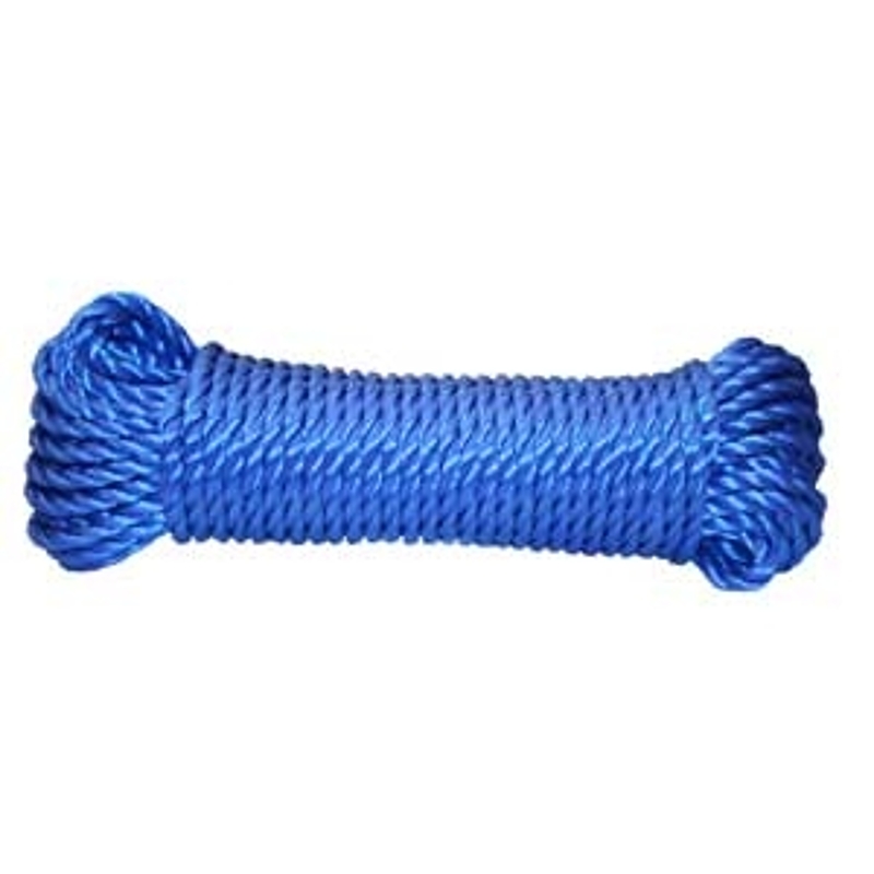 Ben-Mor 60145 Rope, Twisted Rope Construction, 1/4 in Dia, 50 ft L, Polypropylene, Blue