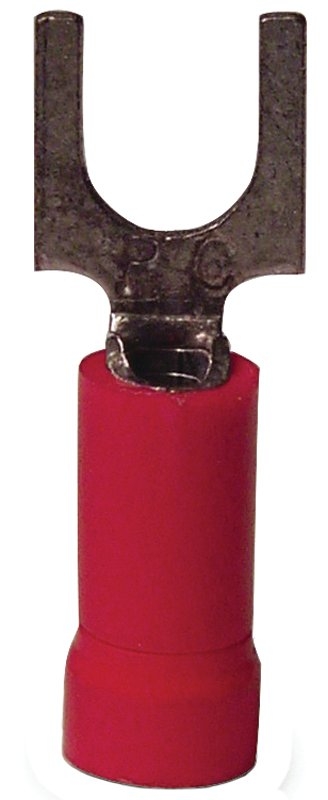 GB 20-111 Spade Terminal, 600 V, 22 to 18 AWG Wire, #4 to 6 Stud, Vinyl Insulation, Red