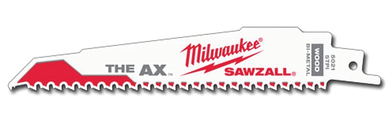 Milwaukee 48-00-5021 Reciprocating Saw Blade, 1 in W, 6 in L, 5 TPI