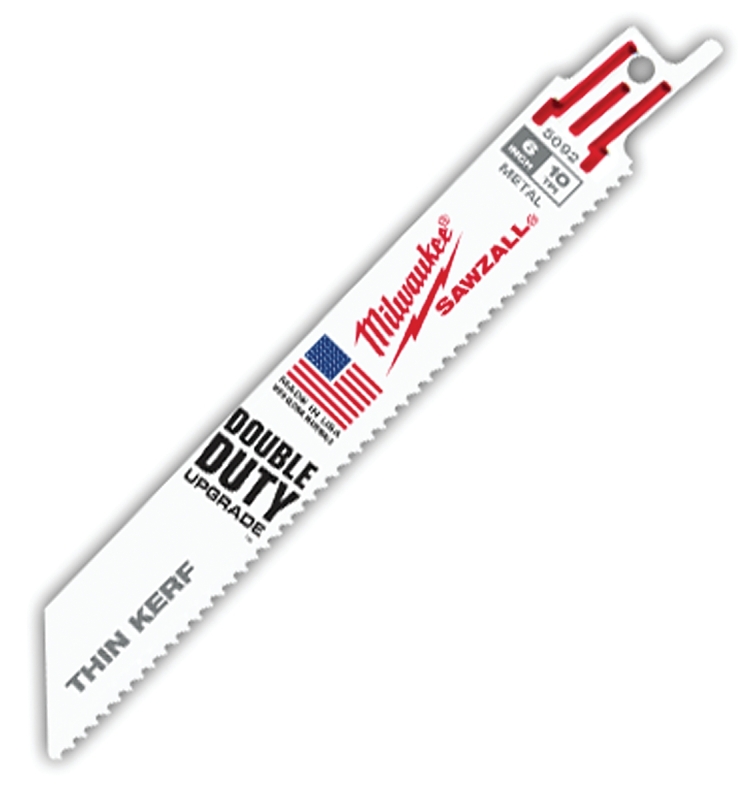 Milwaukee 48-00-5092 Reciprocating Saw Blade, 3/4 in W, 6 in L, 10 TPI