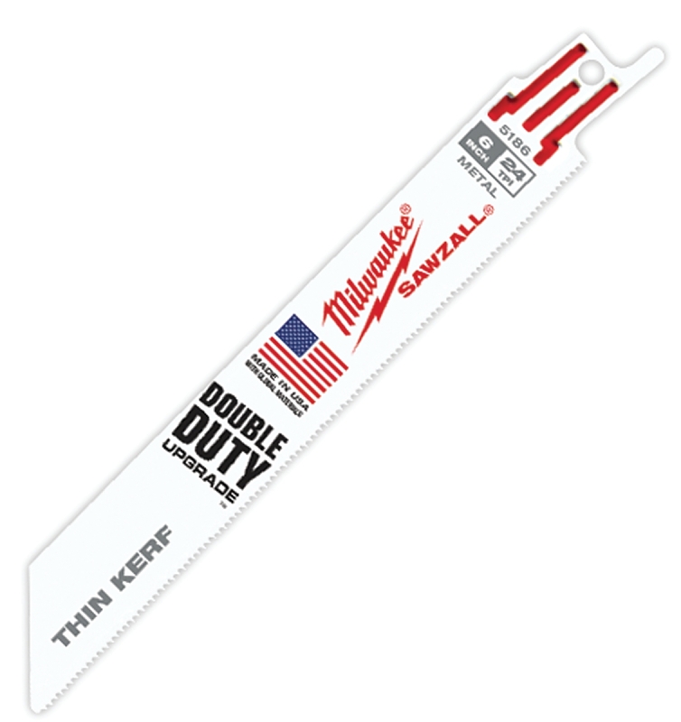 Milwaukee 48-00-5186 Reciprocating Saw Blade, 3/4 in W, 6 in L, 24 TPI