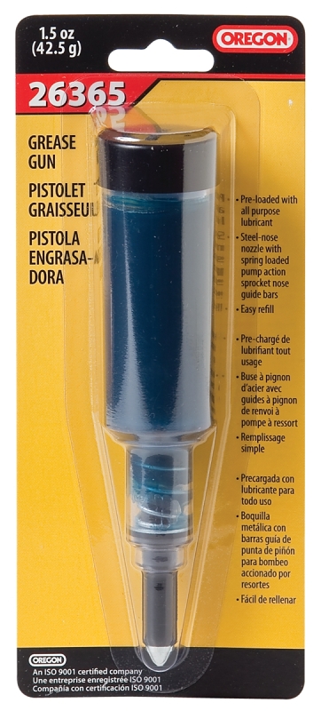 Oregon 26365 Grease Gun, Pre-Loaded, Plastic, For: Chainsaws