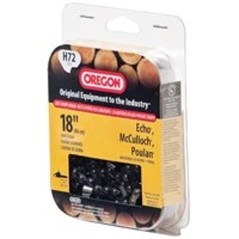 Oregon H72 Chainsaw Chain, 18 in L Bar, 0.05 Gauge, 0.325 in TPI/Pitch, 72-Link