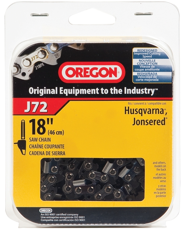 Oregon J72 Chainsaw Chain, 18 in L Bar, 0.058 Gauge, 0.325 in TPI/Pitch, 72-Link