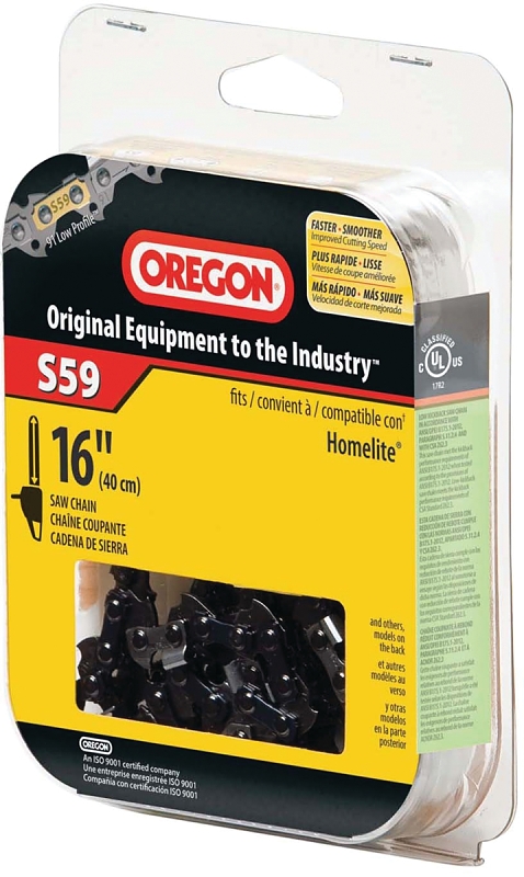 Oregon S59 Chainsaw Chain, 16 in L Bar, 0.05 Gauge, 3/8 in TPI/Pitch, 59-Link