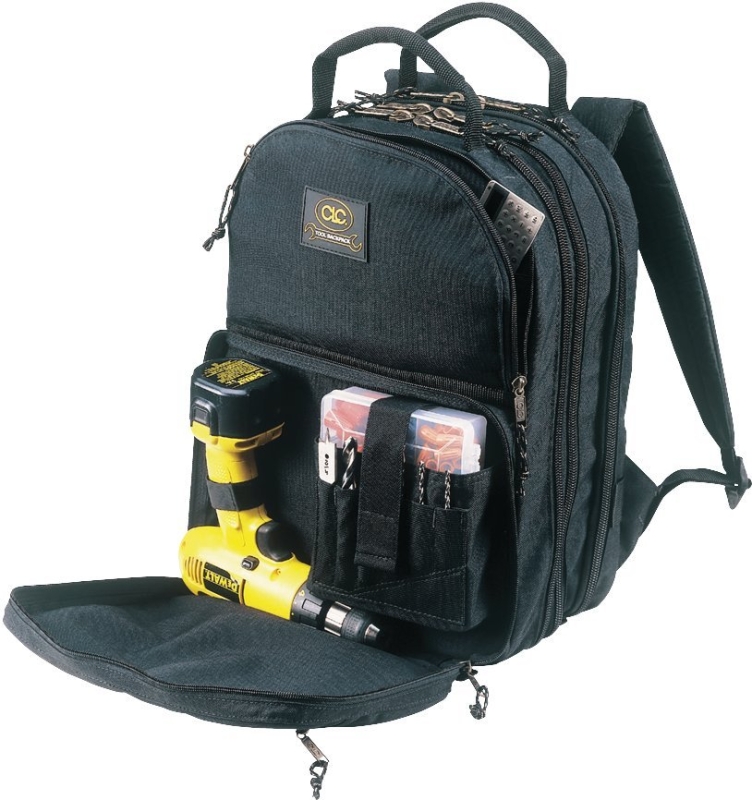 CLC 1132 Backpack, 13 in W, 9 in D, 17-1/2 in H, 75-Pocket, Polyester, Black