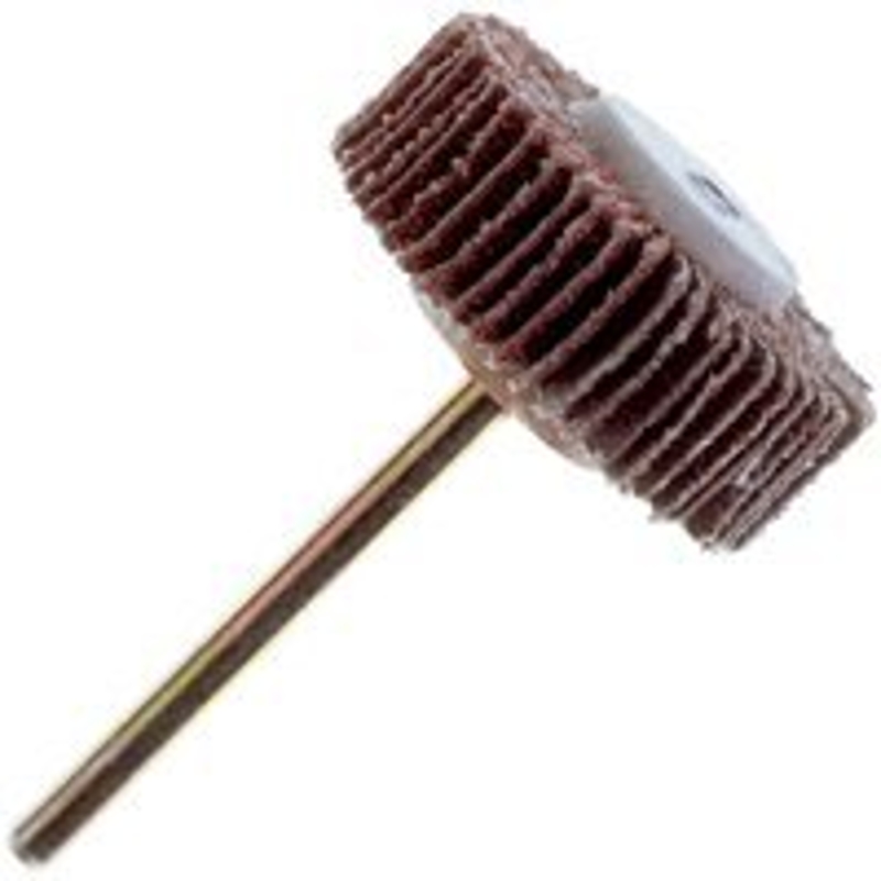 DREMEL 503 Flap Wheel, 3/8 in Dia, 1/8 in Arbor, 120 Grit, Fine, Emery Cloth Abrasive