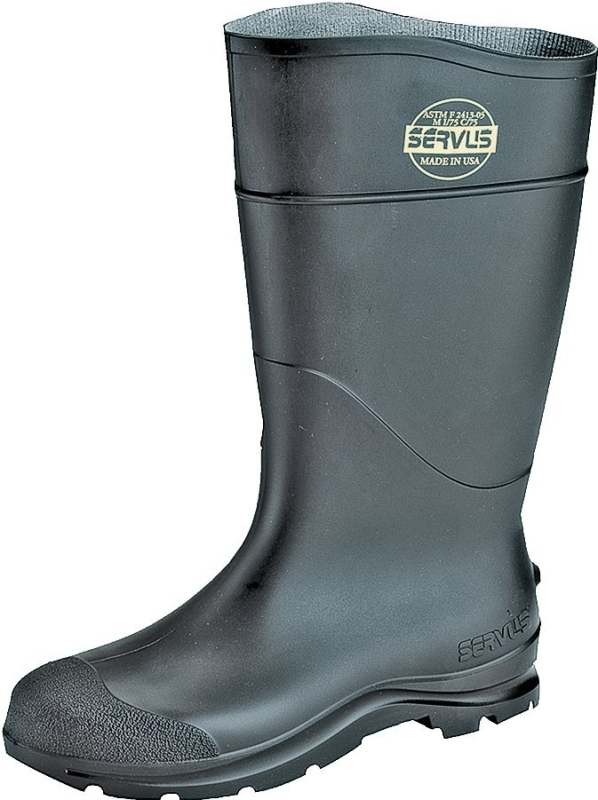 Servus 18822-8 Non-Insulated Knee Boots, 8, Black, PVC Upper, Insulated: No