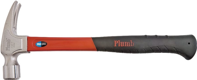 Plumb Pak 11417N Hammer, 22 oz Head, Premium, Rip, Checkered, Claw Head, 15 in OAL