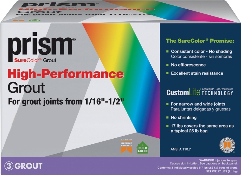 Custom Prism PG16517T Ultimate Performance Grout, DeLorean Gray, 17 lb Box