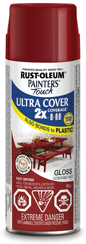 Rust-Oleum 253713 Spray Paint, Gloss, Colonial Red, 340 g, Can