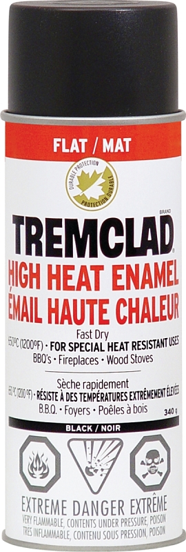 RUST-OLEUM TREMCLAD 29300522 Enamel Paint, Flat, Black, 340 g Aerosol Can