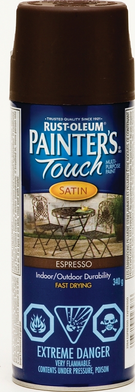Painter's Touch Ultra Cover N2264830 Enamel Spray Paint, Satin, Espresso, 340 g