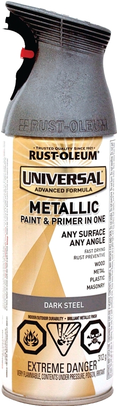 Universal 264649 Metallic Spray Paint, Metallic, Dark Steel, 312 g