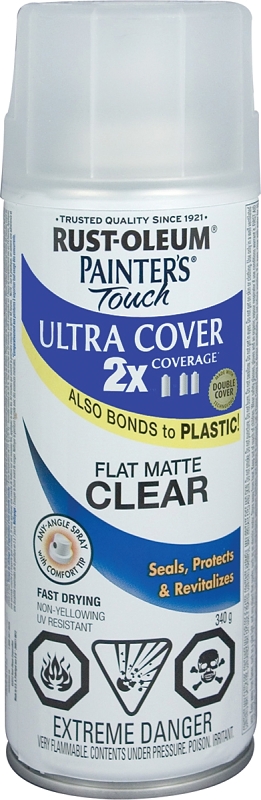 Painter's Touch Ultra Cover 268390 Spray Paint, Matte, Clear, 340 g, Can