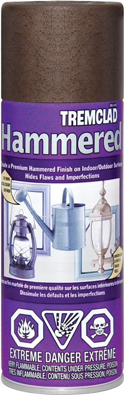 Tremclad 595563B522 Enamel Spray Paint, Hammered, Brown, 340 g, Can