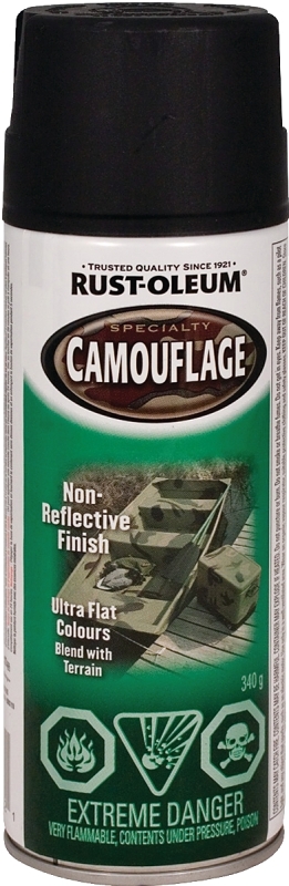 Specialty 259513 Camouflage Spray Paint, Ultra Flat, Black, 340 g