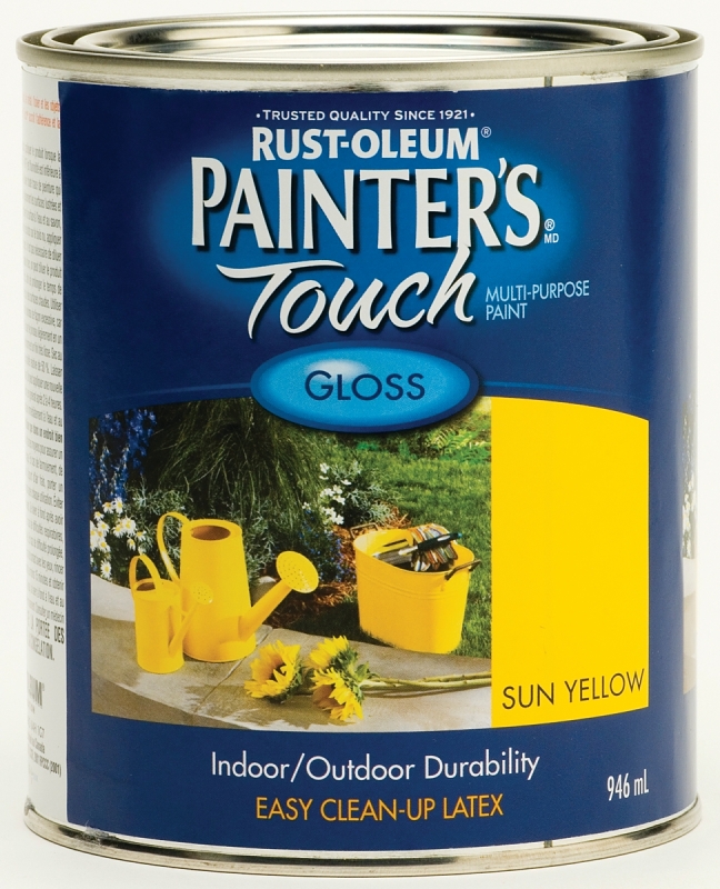 RUST-OLEUM Painter's Touch 254847 Brush-On Paint, Gloss, Sun Yellow, 946 mL