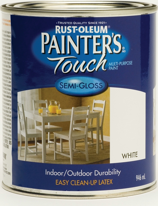 RUST-OLEUM PAINTER'S Touch 254948 Brush-On Paint, Semi-Gloss, White, 946 mL Can