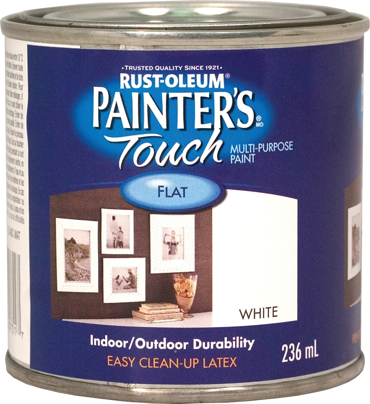 RUST-OLEUM Painter's Touch N1990730 Brush-On Paint, Flat, White, 236 mL