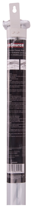ProSource 21013PHX-PS Adjustable Closet Rod, 30 to 48 in L, Steel