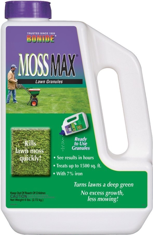 Bonide MossMax® 6lb 60725 Lawn Moss Killer, Granular, Brown, 6 lb Jug