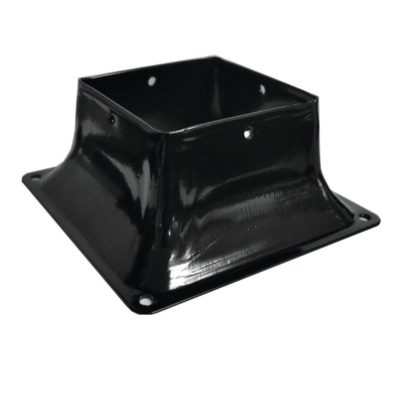 Pylex 13048 Post Base, Black, Steel, Powder-Coated