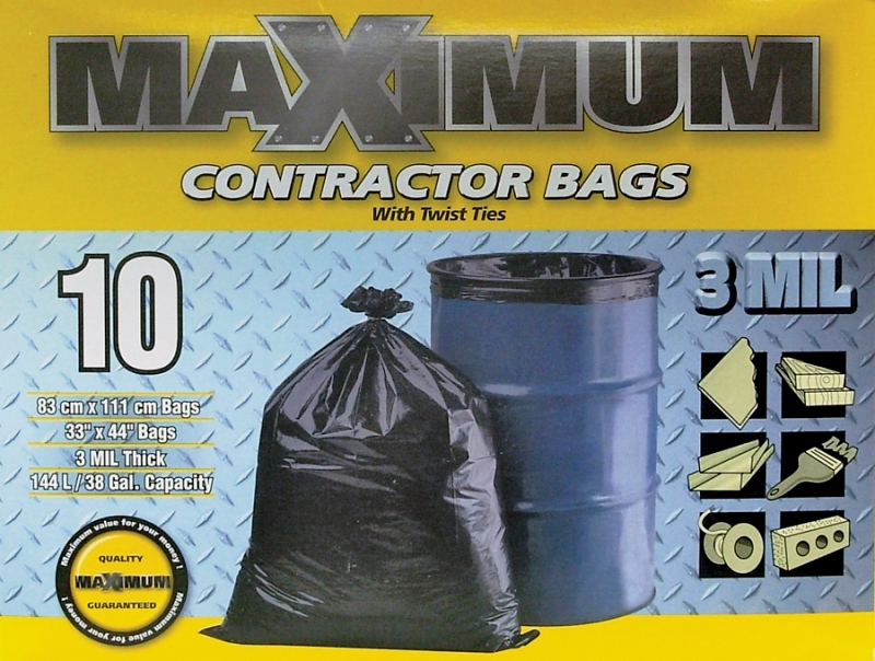 Maximum 33441 Contractor Garbage Bag, LLDPE