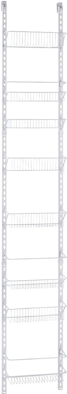 ClosetMaid 123100 Series Wall and Door Rack, 5.2 in L x 12 in W x 77 in H Dimensions, Metal, White