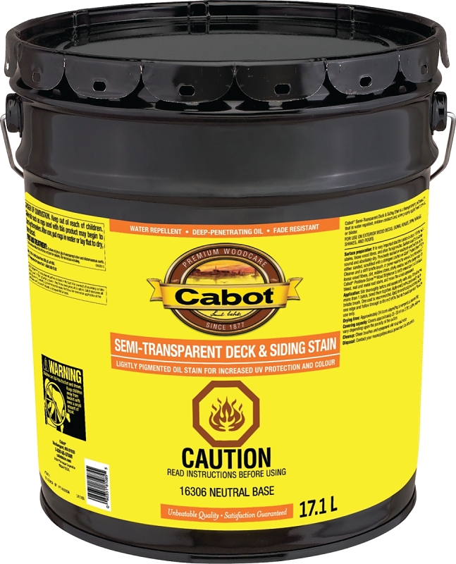 Cabot 16306C Deck and Siding Stain, Liquid, 116 oz, Pail