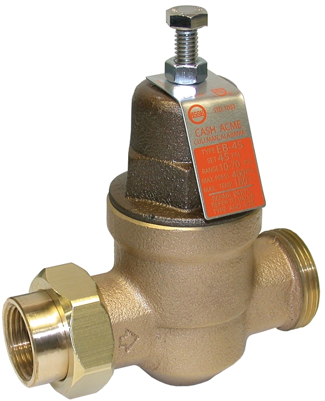 SharkBite EB45 Series 23882-0045 Pressure Regulating Valve, 1/2 in Connection, Single Union x NPT, Bronze Body