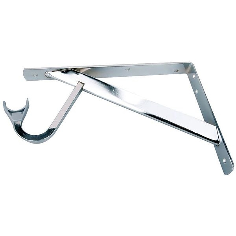 John Sterling Closet-Pro HD RP-0495-CH Shelf and Rod Bracket, 1000 lb, 12 in L, 8 in H, Steel, Chrome