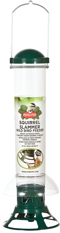 Perky-Pet 5141-2 Wild Bird Feeder, 18-7/64 in H, 3.5 lb, Metal, Clear, Hanging Mounting