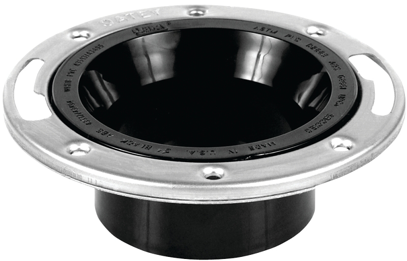 Oatey 43494 Closet Flange, 3, 4 in Connection, ABS, Black, For: 3 in, 4 in Pipes