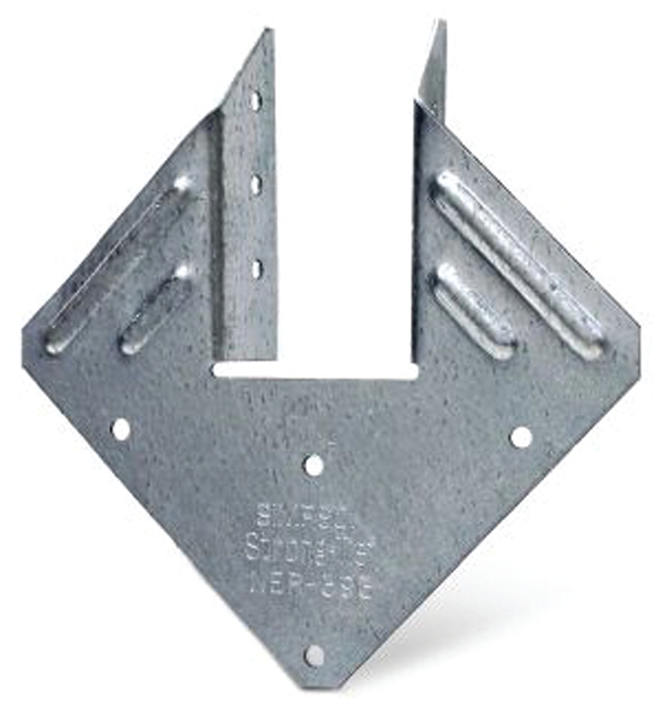 Simpson Strong-Tie H1 Hurricane Tie, 5-1/4 in L, 5-1/4 in W, Steel, Galvanized, Fastening Method: Nail