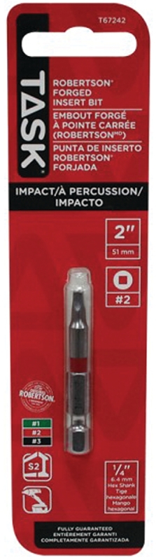 TASK T67242 Power Bit, #2 Drive, 2 in L, Steel