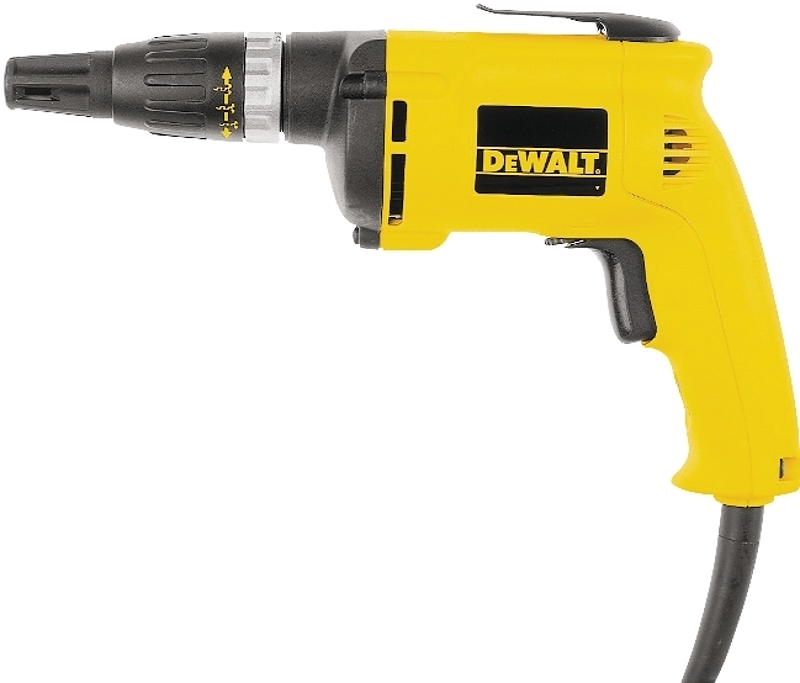 DeWALT DW255 Drywall Screwgun, 6 A, 1/4 in Chuck, 5300 rpm Speed, 8 ft L Cord