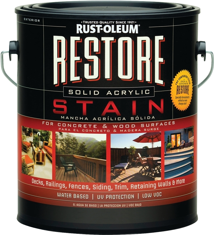 Rust-Oleum 87000 Solid Acrylic Stain, Liquid, 3.78 L