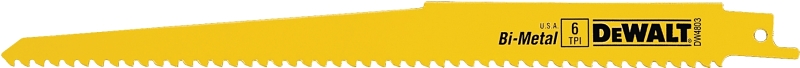 DeWALT DW4803 Reciprocating Saw Blade, 3/4 in W, 9 in L, 6 TPI