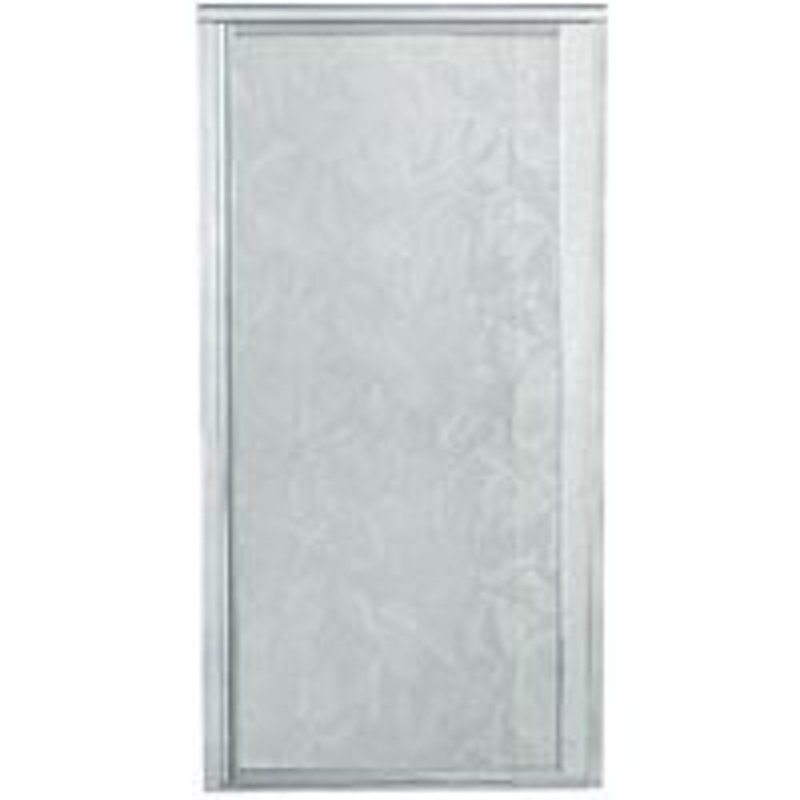 Sterling 1505D-48S-G51 Shower Door, Tempered Glass, Moraine Glass, Framed Frame, Aluminum Frame
