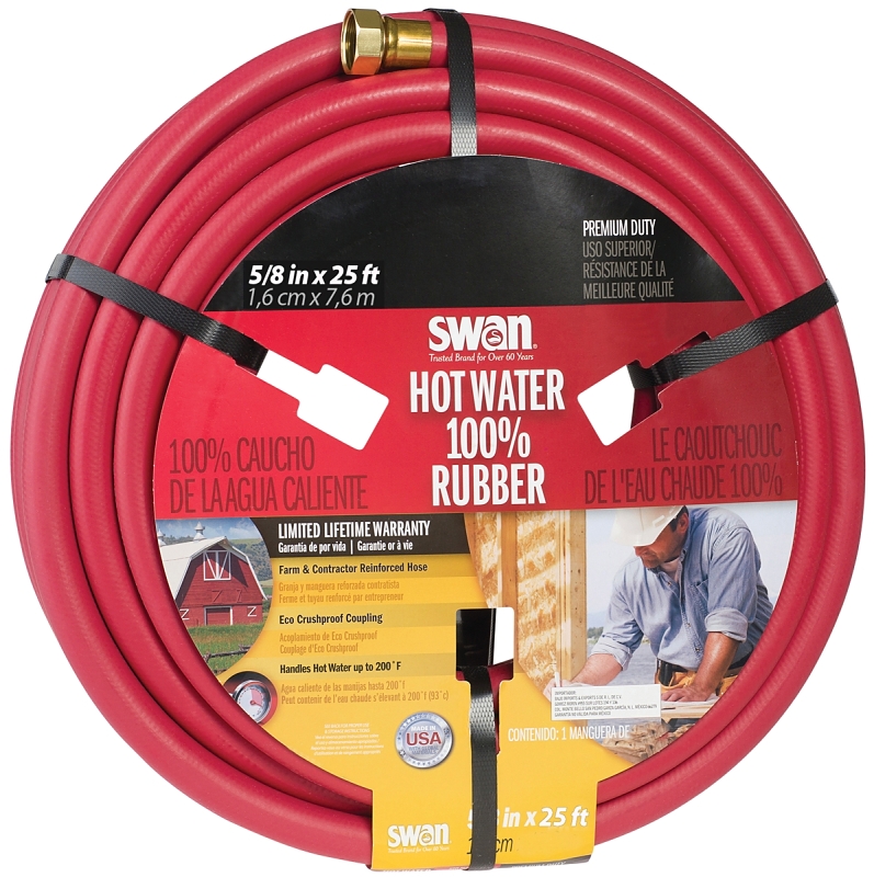 SWAN SGHW58025 Garden Hose, 25 ft L, Rubber
