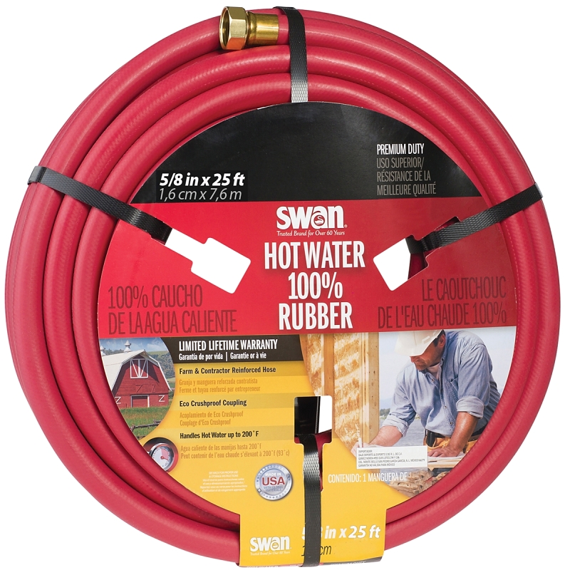 SWAN SGHW58050 Garden Hose, 50 ft L, Rubber