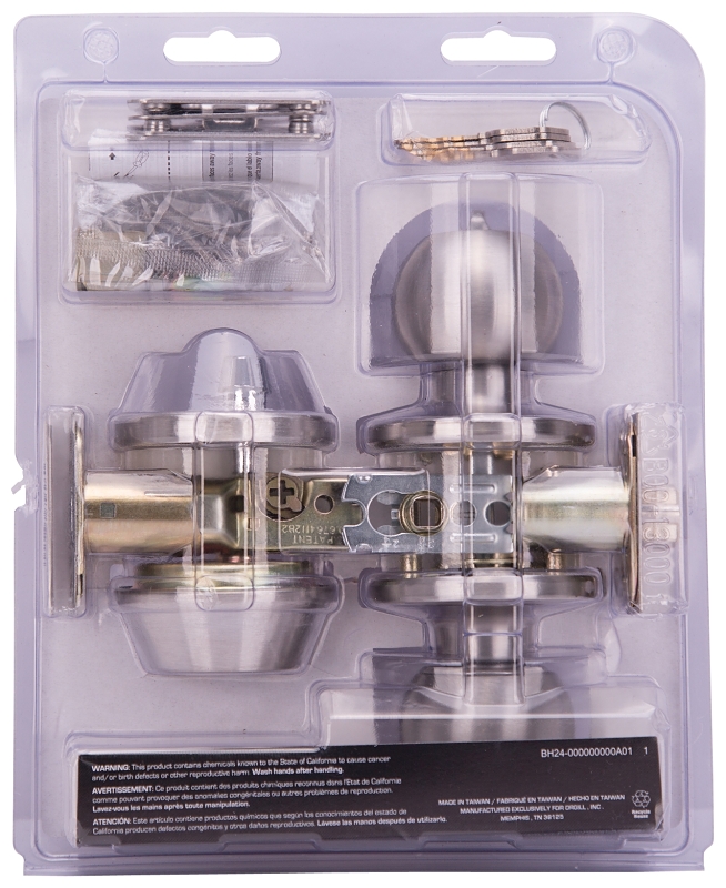 ProSource B36B1-PS Deadbolt and Entry Lockset, Turnbutton Lock, Saturn Design, Stainless Steel, 3 Grade, Stainless Steel