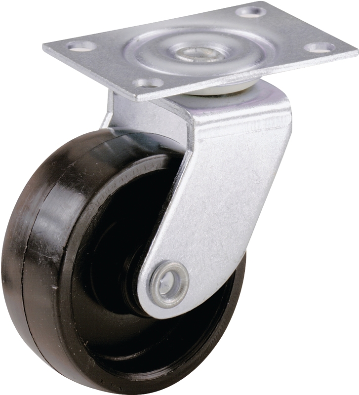 Shepherd Hardware 9558 Swivel Caster, 1-5/8 in Dia Wheel, Plastic Wheel, Black, 50 lb